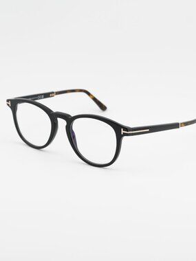 Tom Ford FT5891-B 005 Eyeglasses Black 49mm Round Frame